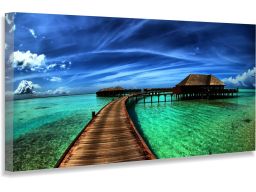 Pomost plaża obraz na płótnie canvas 120x60cm