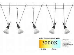 Lampa system linkowy led 3000k 5x mr16 25w 4m