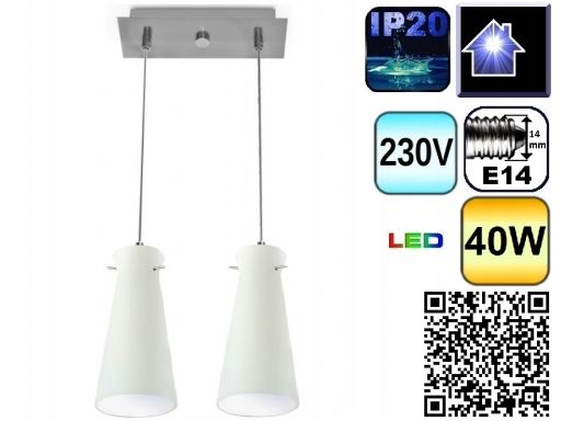 Lampa kuchenna wisząca aqua 12 klosze białe 4000k