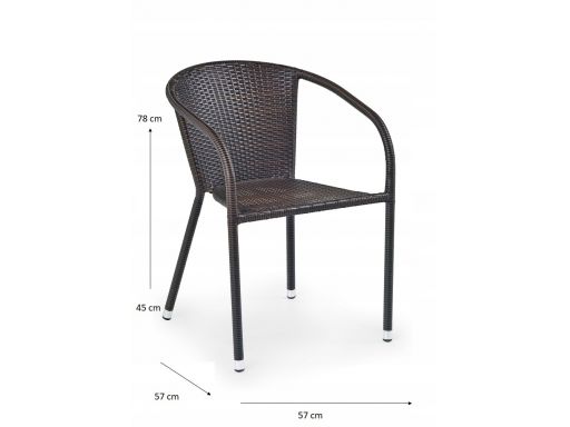 Fotel ogrodowy rattan syntetyczny brąz - 2 szt!