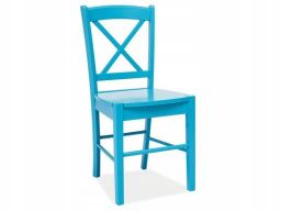 Krzesło niebieskie drewiane w stylu skandynawskim