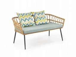 Sofa ogrodowa rattan syntetyczny 140x58/71 cm