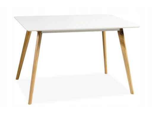 Stół biały dębowy 80x120 cm w stylu skandynawskim