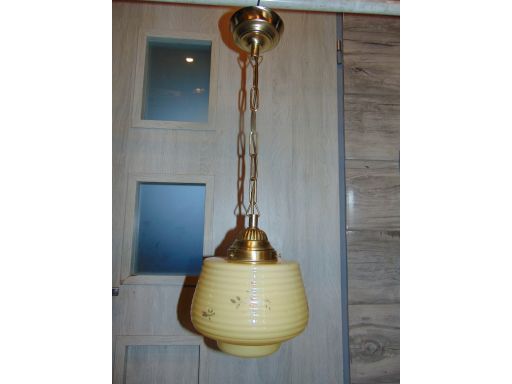 Mosiężna lampa,zwis,art deco