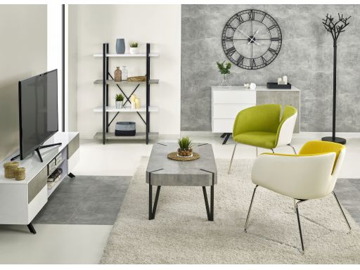 Komoda biała beton trzy szuflady drzwi 120x45/75cm