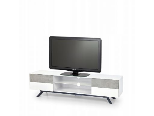Komoda biała beton trzy szuflady drzwi 120x45/75cm