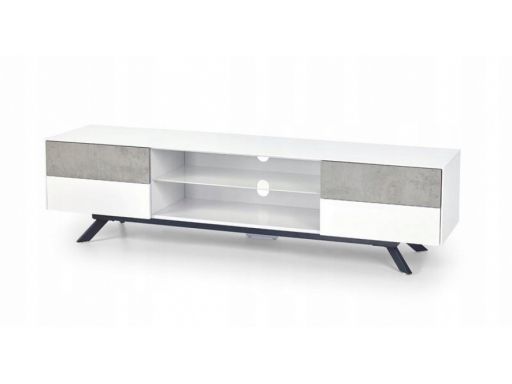 Komoda biała beton trzy szuflady drzwi 120x45/75cm