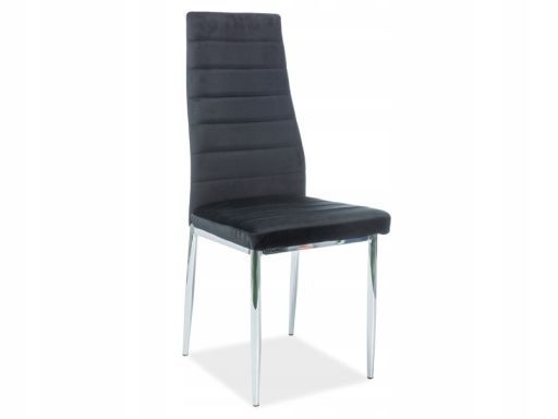 Krzesło h-261 chrom czarny aksamit-komplet 4 szt!!