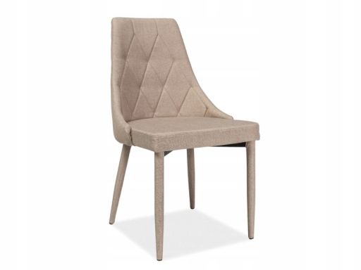 Krzesło pikowane beż eleganckie materiał - 4 szt!!