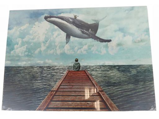 Metalowy obraz displate dolphin 67.5 cm x 48 cm