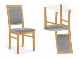 Krzesło nowoczesne dąb miodowy szary - zestaw 2szt