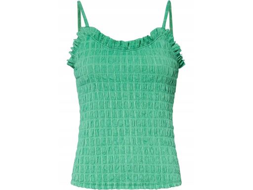 B.P.C zielony top z krepy marszczony 36/38.