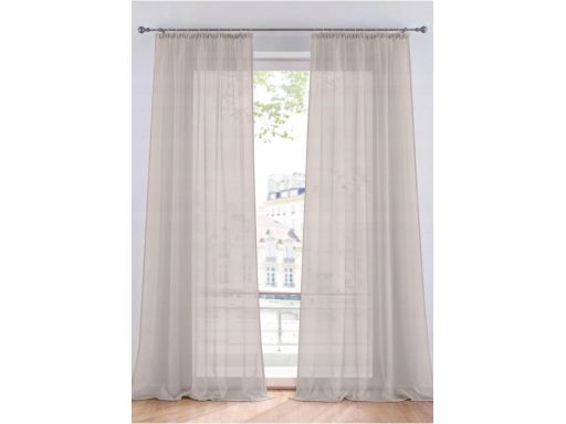 B.P.C firanka jednokolorowa szara gładka 140x245 cm/4.