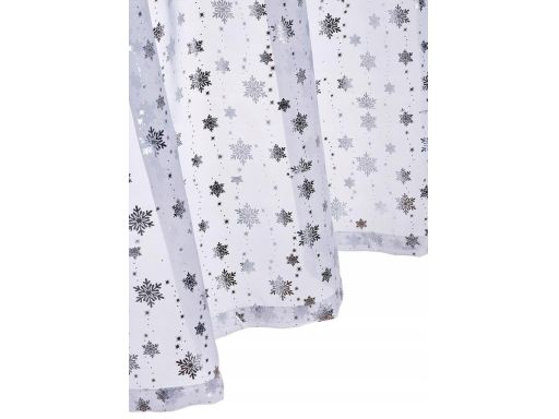 B.P.C prześwitująca zazdrostka ze srebrnymi płatkami śniegu ^120x30 cm