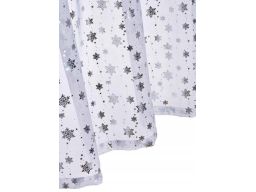 B.P.C prześwitująca zazdrostka ze srebrnymi płatkami śniegu ^120x30 cm