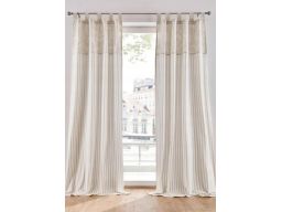 B.P.C. zasłona okienna beżowa w paski r.112/135/1