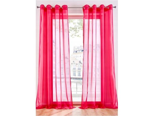 B.P.C. różowa zasłona przezroczysta na kółkach 220x140cm