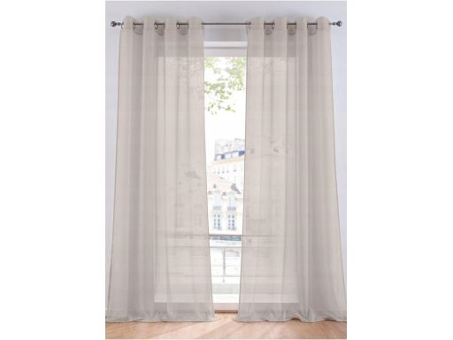 B.P.C firanka jednokolorowa szara gładka na kółkach 140x245 cm/4.