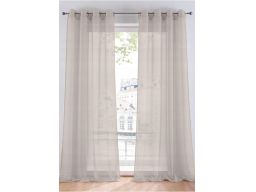 B.P.C firanka jednokolorowa szara gładka na kółkach 140x245 cm/4.