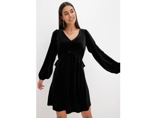 B.P.C sukienka aksamitna czarna długi rękaw ^44/46