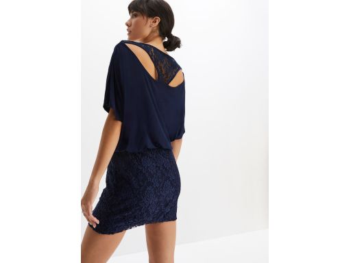 B.P.C sukienka 2w1 shirtowa z koronką granatowa ^44/46