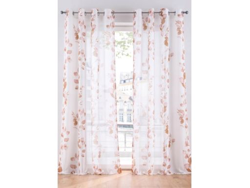 B.P.C zasłona beżowa nadruk 1szt r.140/145