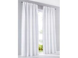 B.P.C zasłony białe z mikrofazy 2 szt na taśmie 145x 144.