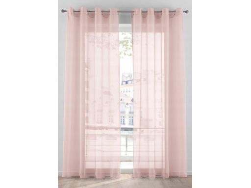 B.P.C. różowa zasłona przezroczysta na kółkach 230x145cm.