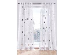 B.P.C firana biała w srebrne gwiazdki r.175x140cm/2