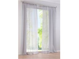 B.P.C firanka jednokolorowa szara gładka 150x175 cm.