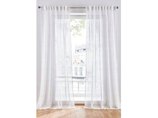 B.P.C firana jednokolorowa biała z możliwością skrócenia 252x135 cm/2.