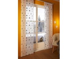 B.P.C zasłona panelowa biała prześwitująca srebrne gwiazdki 1 szt 145x