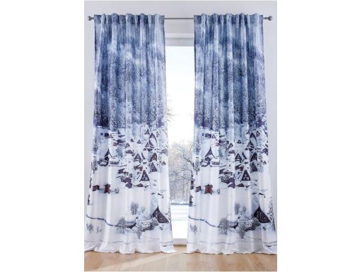 B.P.C. zasłona okienna zimowy motyw ^140x130cm