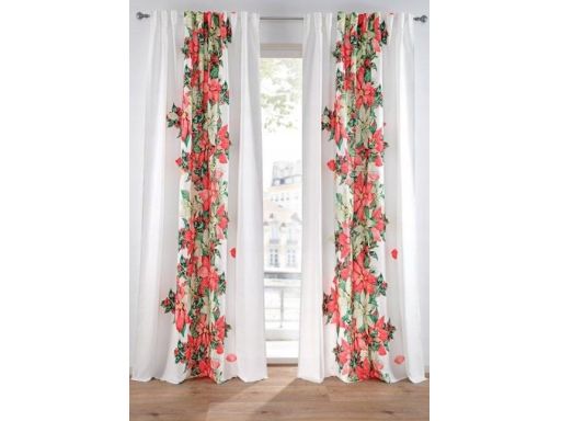 B.P.C. zasłona biała z kolorowym nadrukiem ^145x133cm/1