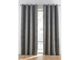 B.P.C. zasłona szara w geometryczne srebrne wzory r.145x140 cm/1