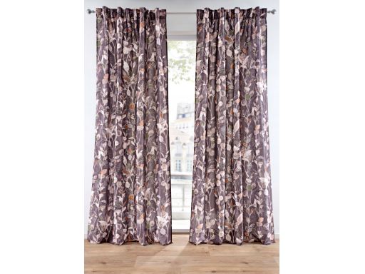 B.P.C 1 szt. zasłona szara w kolorowy wzór 180x135/2.