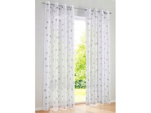 B.P.C firana biała w szare gwiazdy r.145/230