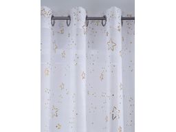 B.P.C zasłona biała ze złotym wzorem półprzezroczysta 150/145 cm /1.