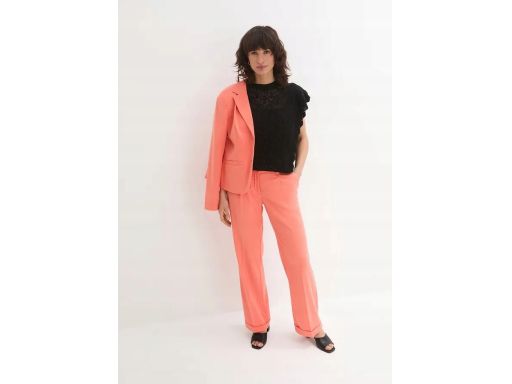 B.P.C sweter ażurowy czarny z falbanami krótki rękaw r.36/38