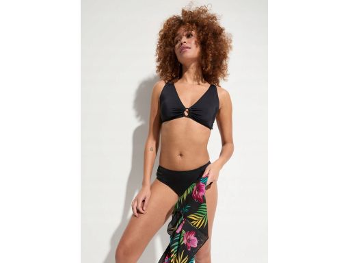 B.P.C bikini czarne trójkątne miseczki z figami r.40