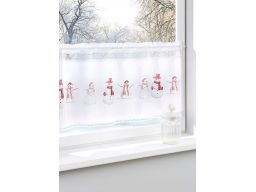 B.P.C zazdrostka ze wzorem świątecznym bałwanki i koronką r.91x33 cm/1