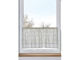 B.P.C beżowa zazdrostka z nadrukiem i koronką r.90x30 cm