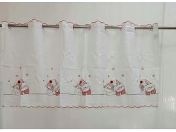 B.P.C prześwitująca zazdrostka ze świątecznym haftem z kotkami 85x46 c