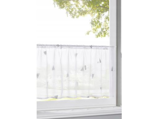 B.P.C prześwitująca zazdrostka ze srebrnymi wzorami ^89x45 cm