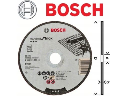 2 608 601 513 Tarcza Szlifierska, Szlifierka Kątowa Bosch