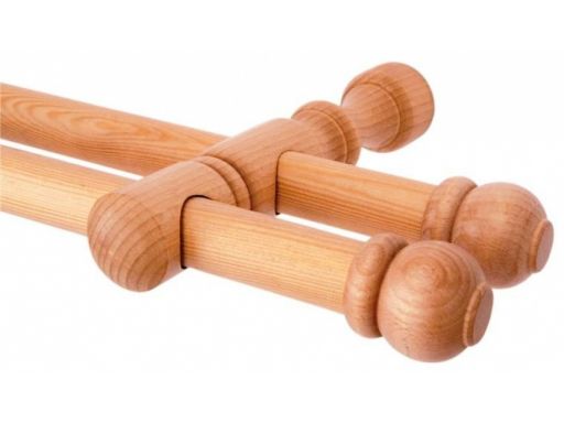 Solidny karnisz drewniany podwójny karnisze tanie