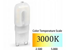Żarówka mleczna g9 led smd 5w ciepła 3000k 400lm